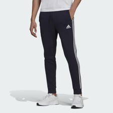 adidas Men's Essentials French Terry Tapered-Cuff 3-Stripes Pants GK8823