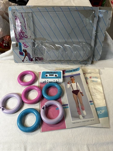Vtg Get in Shape Girl Hasbro BANGLE BOP 6 Weighted Ring Bracelets COMPLETE
