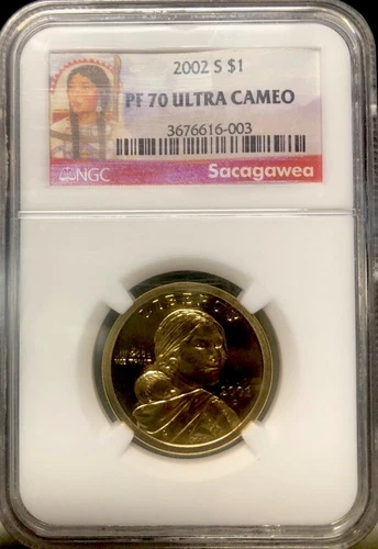 2002 S SACAGAWEA Dollar NGC PF70💥FLAWLESS COIN💥EARLY RED BANNER LABEL