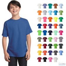 Gildan Youth Heavy Cotton Tee Crew Round Neck Plain Solid T-Shirt 5000B