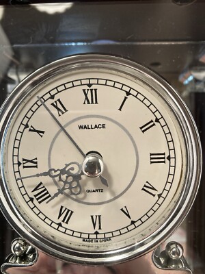 wallace silversmith carriage mantle quartz battery operated clock