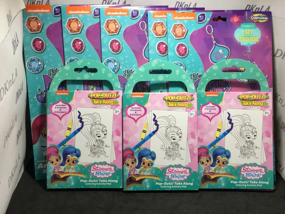 Suministros para fiestas de cumpleaños Shimmer and Shine, paquetes de juegos. Tatuajes, bola de pádel nuevo en paquete Foto 4 de 4