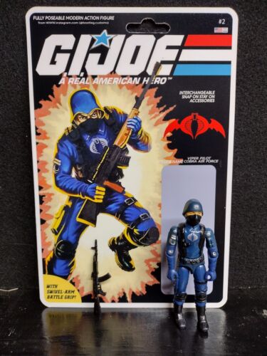 GI Joe COBRA ARAH ORGINAL 1983 VIPER PILOT NEW LOGO AND CUSTOM CARD