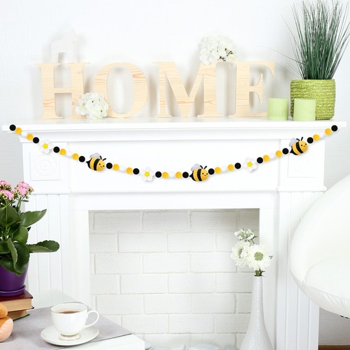 Bee Felt Garland Spring Flower Daisy Hanging Bunting Garland Black Yellow Whi... - Picture 3 of 7