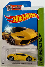 2015 🔥HOT WHEELS🛞  LAMBORGHINI HURACAN LP  610-4 HW WORKSHOP #222/250 yellow
