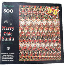 VTG Merry Olde Santa Christmas Springbok Hallmark 3D Puzzle 500 pcs 1994