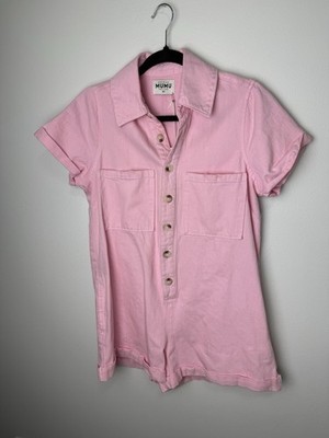 NWT! Show Me Your Mumu Candy Pink Denim Range Romper M