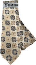 Stacy Adams Men's Tie Hanky Set Bone Champagne Charcoal Gray Melon Floral