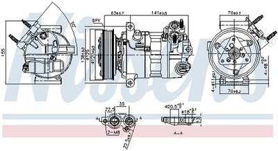 Nissens 89356 Compressore Climatizzatore Per Opel Astra H 1.3 CDTI - Con Olio PAG E Frizia Elettromagnetica - 4