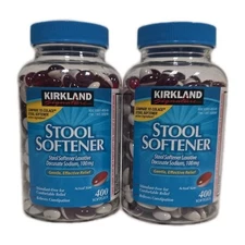 2X Kirkland Signature Stool Softener 100mg 400 Sgels Gentle Constipation Relief