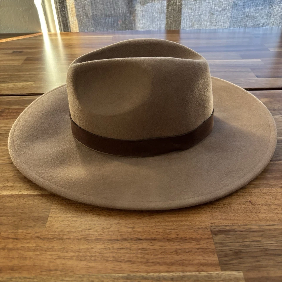 Sombrero Free People 100% Lana Talla Única Fedora Boho Festival Neutros Occidentales Mínimo Foto 2 de 4