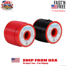BNTECHGO 22 Gauge PVC 1007 Solid Electric Wire Red and Black Each 100 Ft 22 AWG
