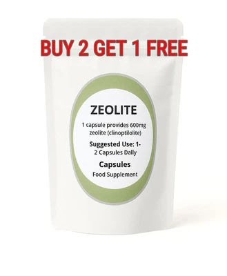 Zeolite Detox 600mg Capsules Heavy Metal Remover Natural Mineral Supplement