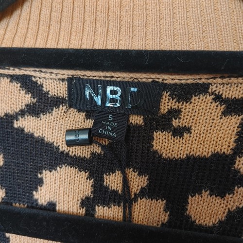 NBD NEW Small NWT Cheetah Print Cropped Low Cut Sweater Brown Black Animal Print - Picture 6 of 8