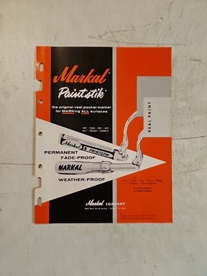Vintage 1956 Markal Paintstik Marker For All Surfaces Catalog Brochure 