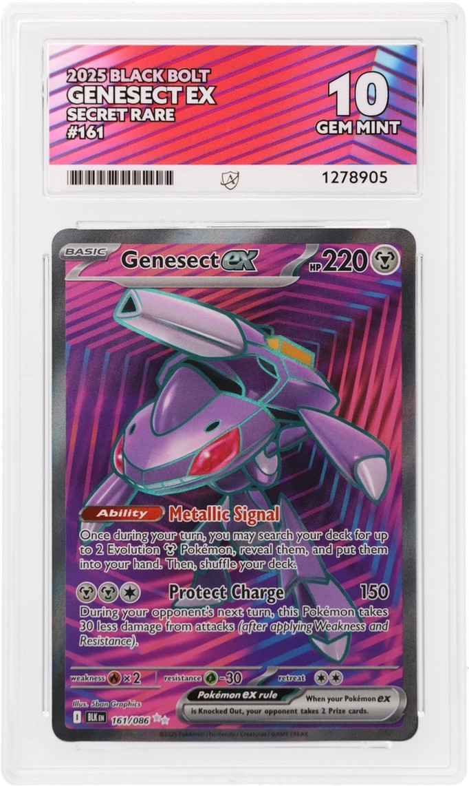 Ace 10 Genesect EX 161/086 Black Bolt Gem Mint Pokemon