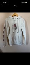 no boundaries white rose graphic hoodie size small unisex