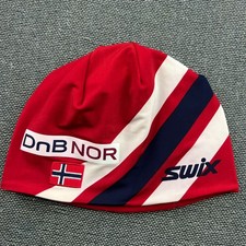 Swix Red Beanie Hat Ski Cap Sz 58 L-XL Biathlon Cross Country Nordic Norway DNB