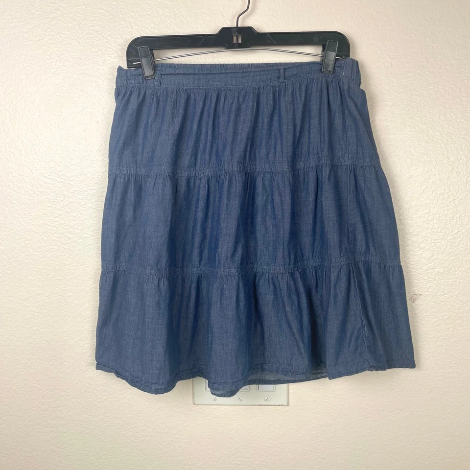Old Navy Womens Skirt Sz S Denim Western Cottage Cowgirl Coquette Rodeo Boho - Image 3 of 4