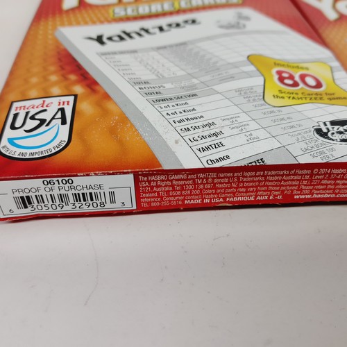Yahtzee Score Cards Hasbro 120 Sheets Refill - Picture 2 of 5