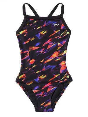 TYR Girls' Triadic Diamondfit Durafast Elite One Piece Swimsuit Multi 24 M NWT