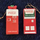 vintage-style Coca-Cola vending machine Christmas ornaments. Lot Of 2