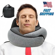 Travel Neck Pillow Memory Foam U Shaped Neck Support Adjustable Soft Cushion.