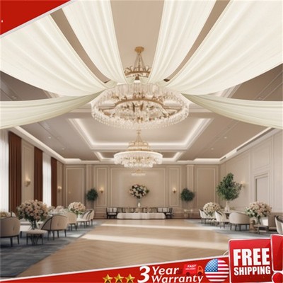 6PCS 5x30FT Ceiling Drapes Ceiling Draping Backdrop Curtains for Party Wedding