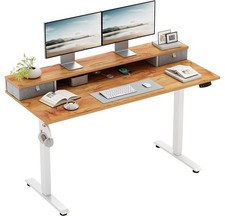 Klicelor Height Adjustable Sit-Stand Desk Electric Motor 2 Fabric Drawers 160cm