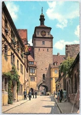 Vintage Rothenburg ob der Tauber Clock Tower Postcard Germany 1963