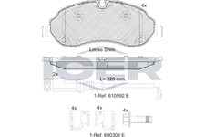 Bremsbelagsatz Vorne Akebono-System für Ford Ecosport Tourneo Custom ab 11->
