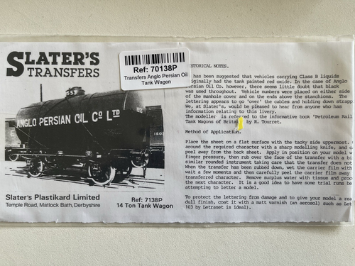 SLATER'S SPUR O - 70138P ANGLO PERSION ÖLTANK TRANSFERS