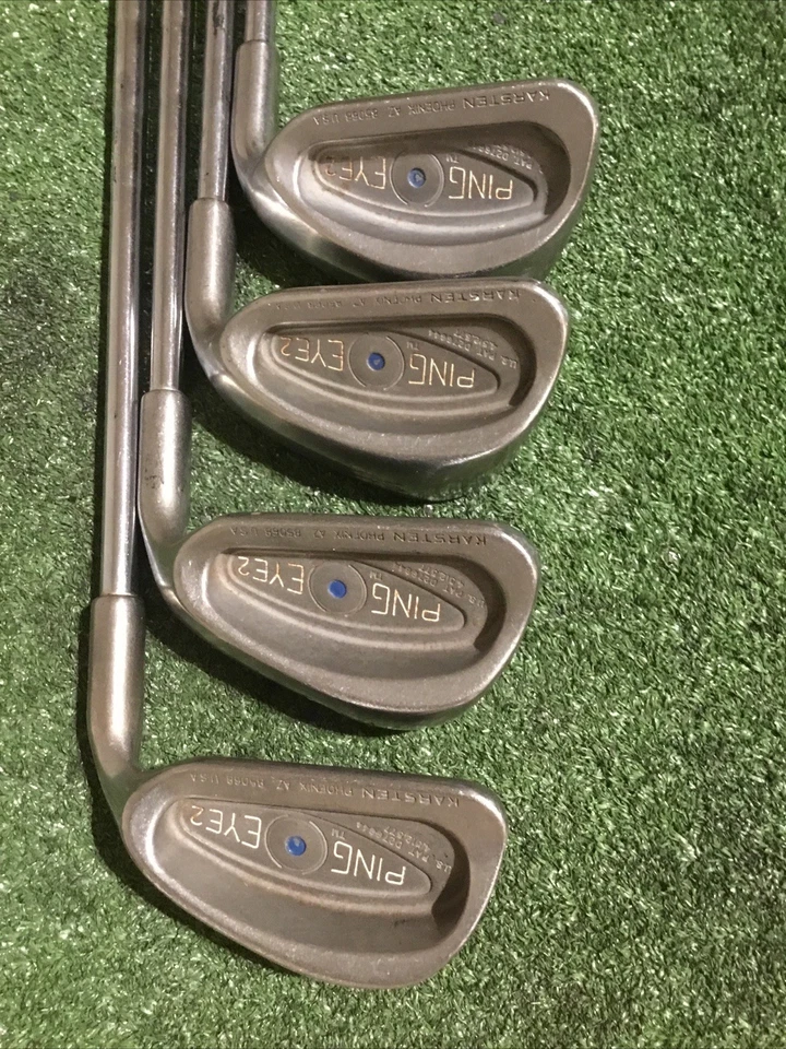 Juego de 2 hierros de punto azul Karsten Ping Eye (3-PW-SW, Nº 8i) ejes de acero ZZ Lite LEER Foto 4 de 4