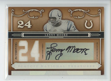 LENNY MOORE AUTO PATCH /24 2006 PLAYOFF NATIONAL TREASURES JERSEY # 24/24 1/1