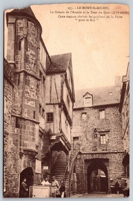 Vintage Le Mont-St-Michel Arcade House & Watchtower French Postcard B280