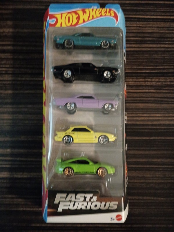 HOT WHEELS 2025 - 5 Pack Fast & Furious Dodge Chevy Porsche 911 Plymouth Nissan