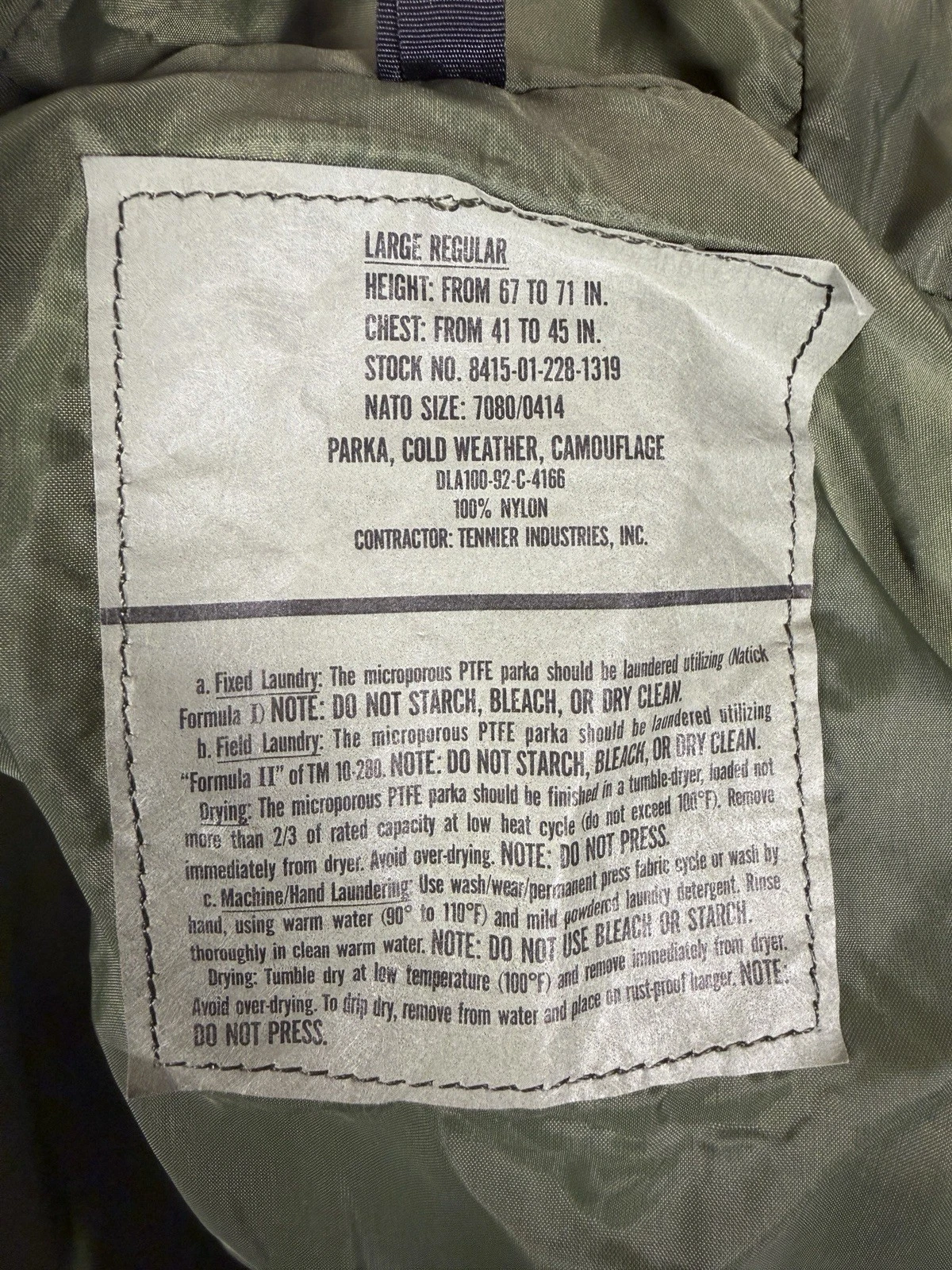 Vintage US Army ECWCS Gen 1 Woodland Camo Goretex Parka Large Regular image 5