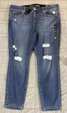 Torrid Women Bombshell Skinny Mid Rise Jeans Sz 22S Short Stretch Distressed
