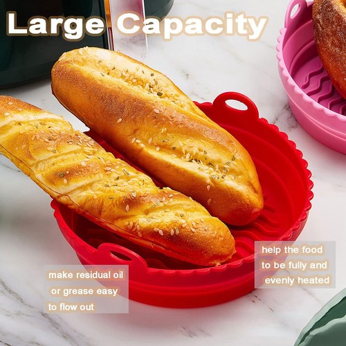 Air Fryer Silicone Pot 3 Pcs, 7.5 inch Reusable Air Fryer Silicone Basket, Fo... - Picture 3 of 6