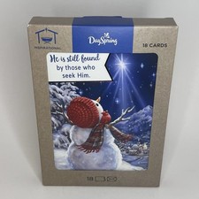 DaySpring Inspirational Christmas Greeting Cards, Snowman, North Star 18 Pack W/