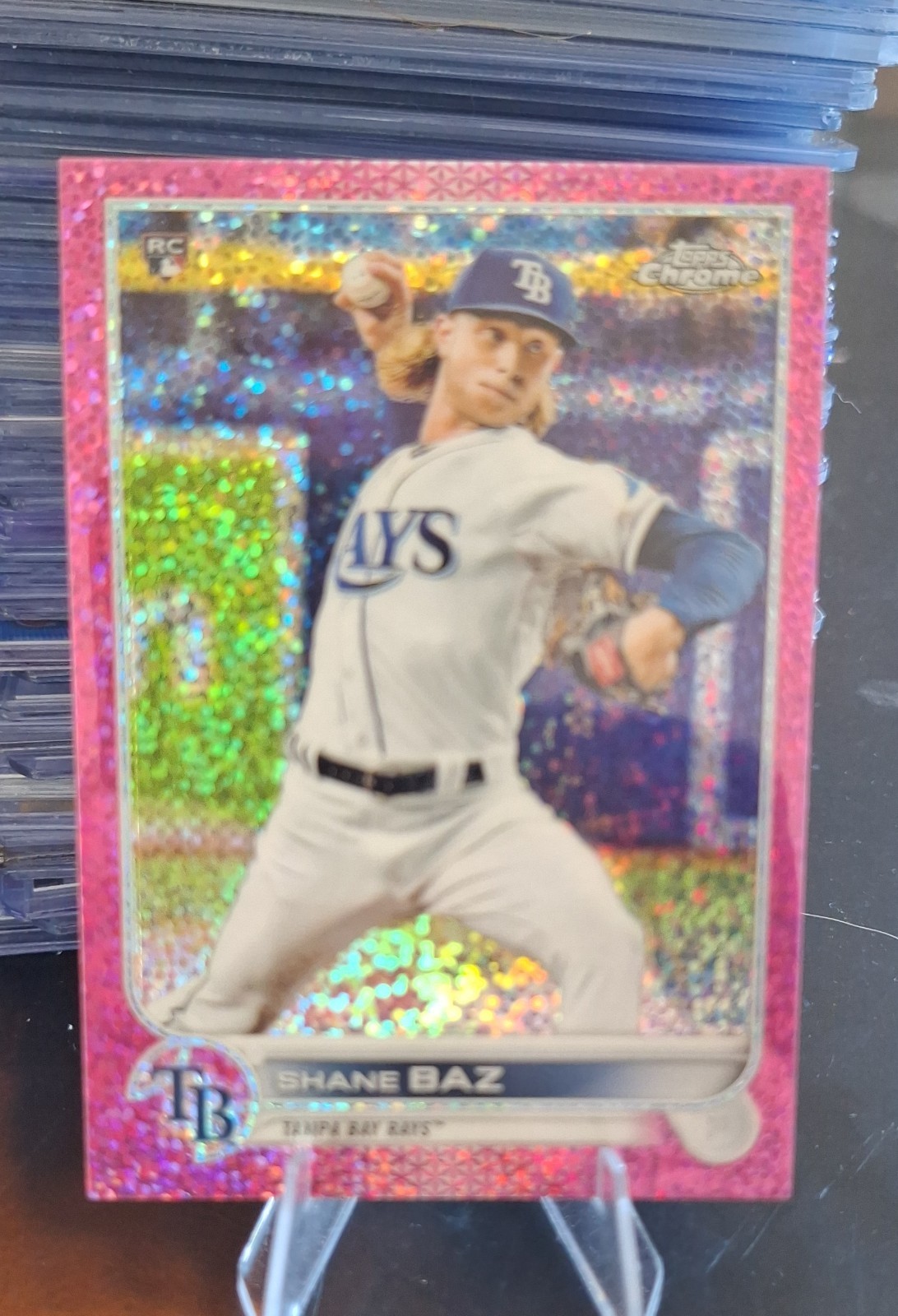 2022 Topps Chrome - Shane Baz #201 Magenta Speckle Refractor /350 (RC)