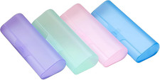 4PCS Portable Transparent Plastic Glasses Case Hard Shell Eyeglasses