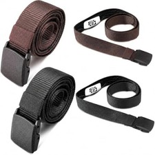 Eurzom 2 Pcs Travel Money Belts for Men, Hidden Pocket Nylon, Coffee Black