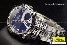 RARE Invicta Artist 51mm Quartz SKULL Dial MOVING JAW Mens Silver Tone SS Watch
