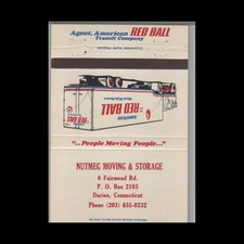 Matchbook Cover - Red Ball Transit Co. Nutmeg Moving & Storage Darien, Ct