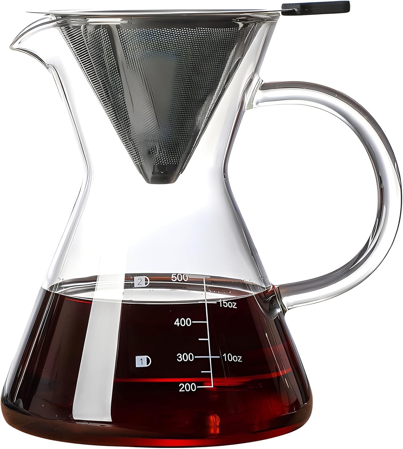 With Reusable Stainless Steel Drip Filter, Glass Drip ...