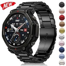 For Huami Amazfit T-Rex 3 2 T-Rex Pro Ultra Stainless Steel Strap Band Bracelet