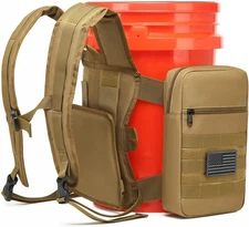 Backpack for 5 Gallon Buckets - Universal Bucket Organizer with Pocket for Hunti