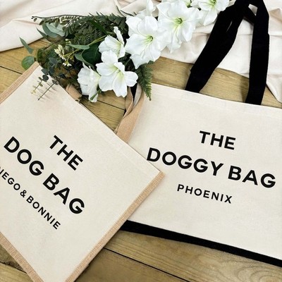 PERSONALISED TOTE BAG Dog - Large Jute Bag Personalised | The Dog Bag, Doggy bag