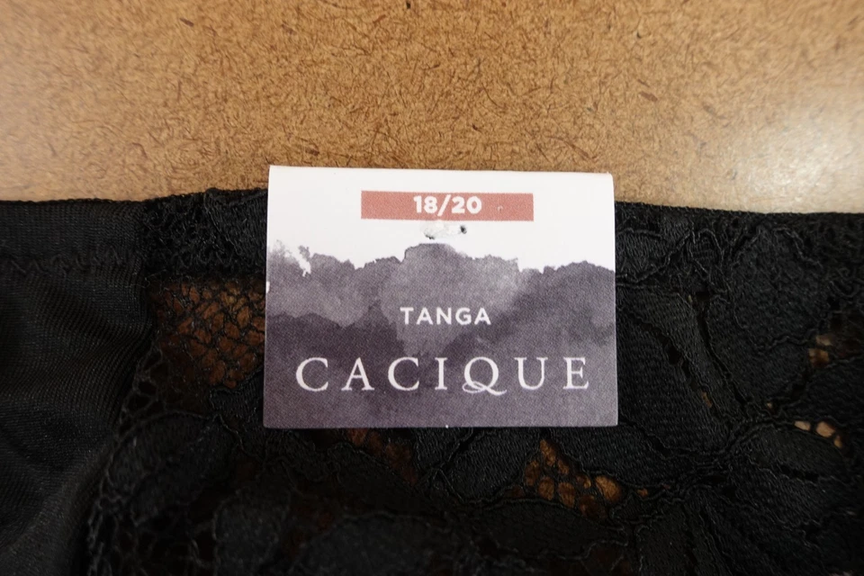 Panty Tanga Cacique Mujer Talla 18/20 Negro Tirantes Espalda Nuevo con Etiquetas Foto 2 de 4